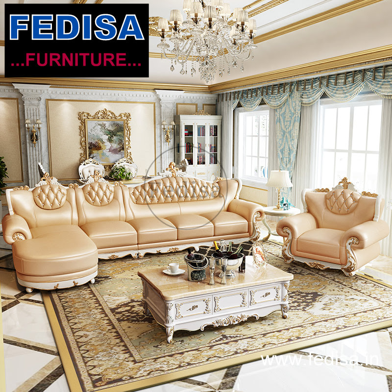 Classic Luxury l shape sofa, small l shaped couch leather furniture