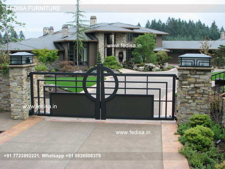 Modern Front Wall And Gate Designs Modern Iron Fence Steel Bar Gate