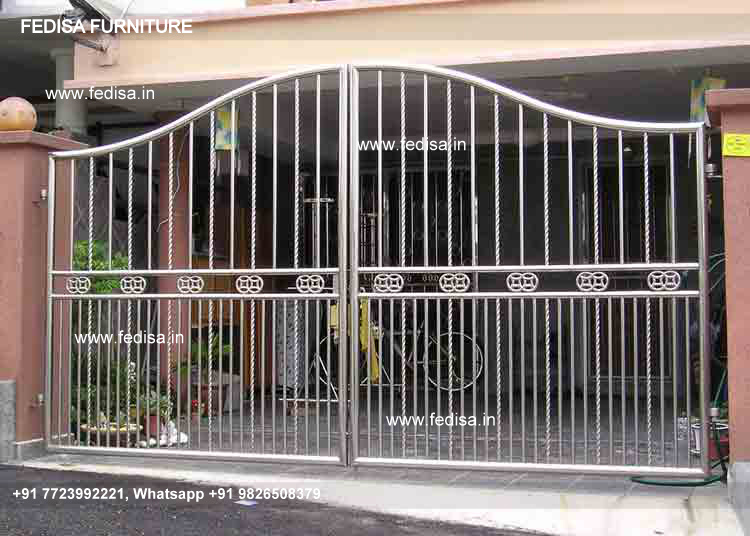 Ss Steel Gate Teak Wood Gate Design Grill Boundary Wall Steel Ke Gate