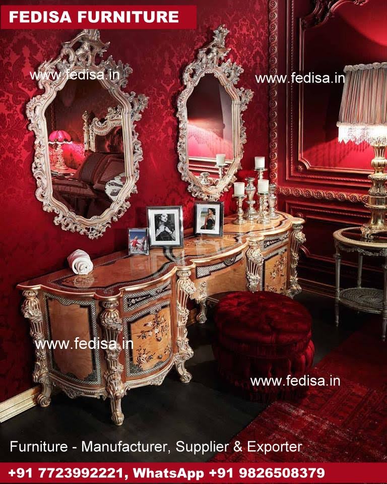 Wooden Dressing Table, Glass Top Dressing Table Wall Hanging Dressing