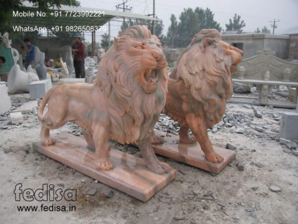 Stone Dog Statues For Garden Gold Elephant Figurine Sitting Lion Statue