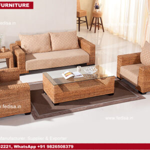 Cane Sofa Set, Rottang Furniture Vintage Cane Stool