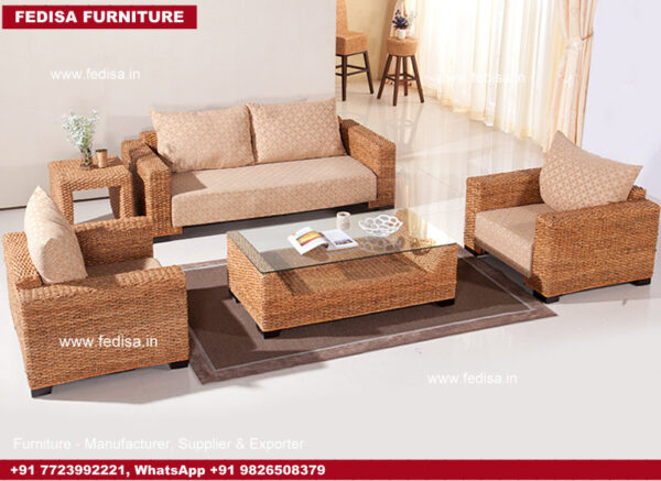 Cane Sofa Set, Rottang Furniture Vintage Cane Stool