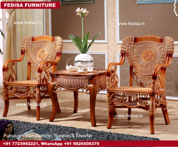 Cane Sofa Set, Wicker Bottom Chairs Wood And Cane End Table