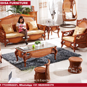 Cane Sofa Set, Cane Rattan Coffee Table Apple Cane Chair