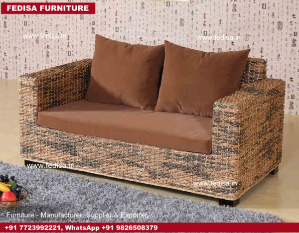 Cane Sofa Set, Chair With Wicker Seat Cane Swing Chair