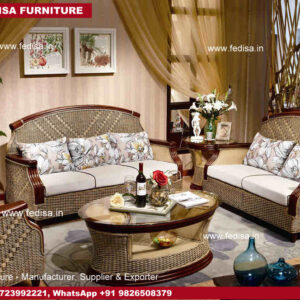 Cane Sofa Set, Pretzel Cane Furniture Cane Settee