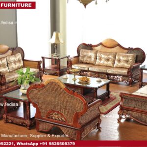 Cane Sofa Set, Cane Single Chair Bamboo Wicker Furniture