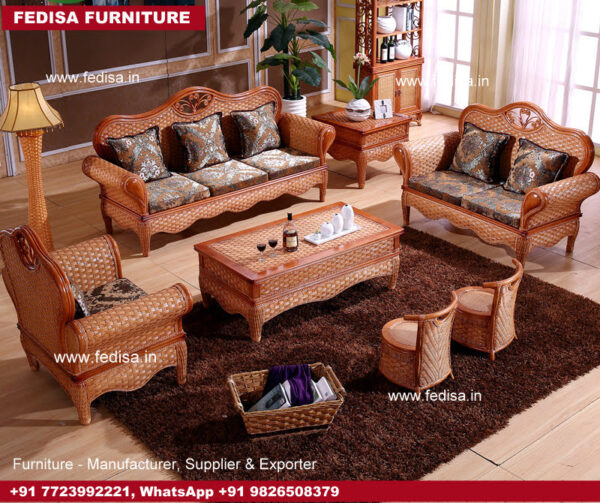 Cane Sofa Set, 4 Seater Cane Dining Table 2 Seater Cane Chair