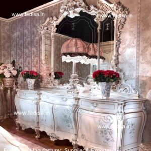 Mirrored Dressing Table, Unique Dressing Table White Wooden Dressing Table