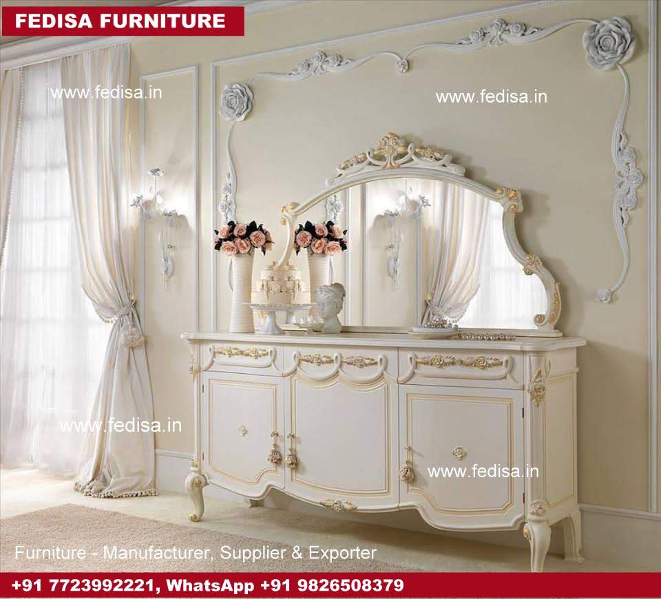 Makeup Table, Solid Wood Makeup Vanity Italian Dressing Table