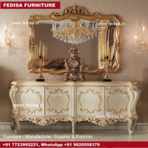 Dressing Table, 1930S Dressing Table White Makeup Vanity With Lights And Drawers