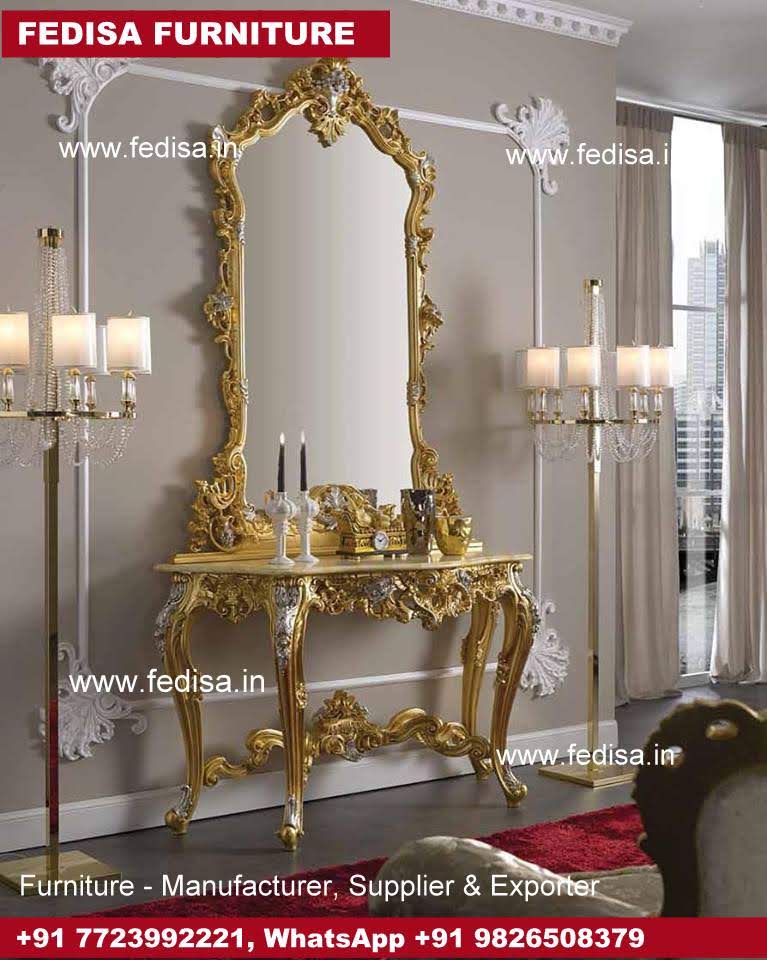 Mirrored Dressing Table, Oak Makeup Vanity Dressing Table Set Up