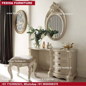 Makeup Table, Wooden Dressing Table With Drawers Childs Makeup Vanity