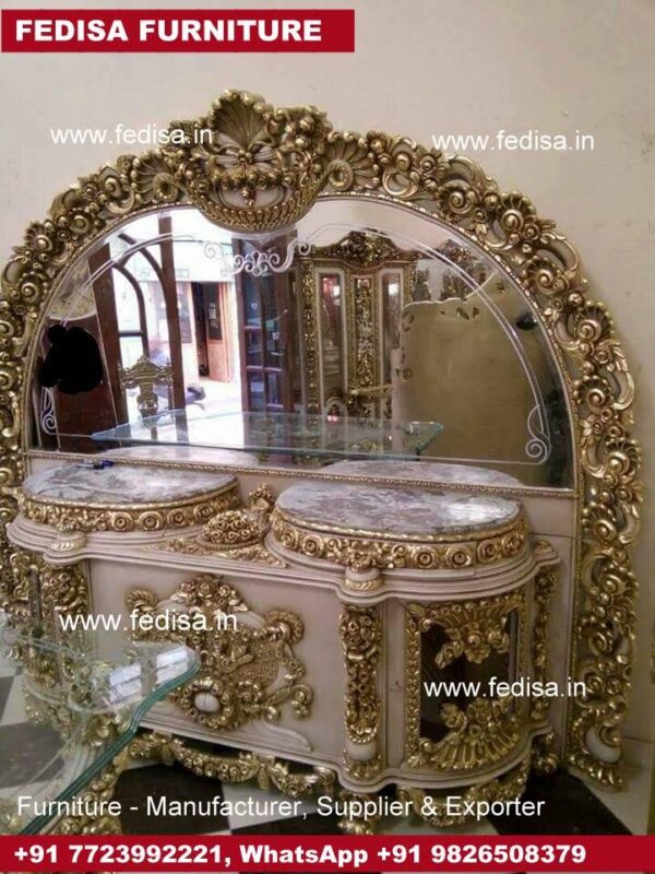 Makeup Table, L Shaped Makeup Vanity Antique Dressing Table For Sale