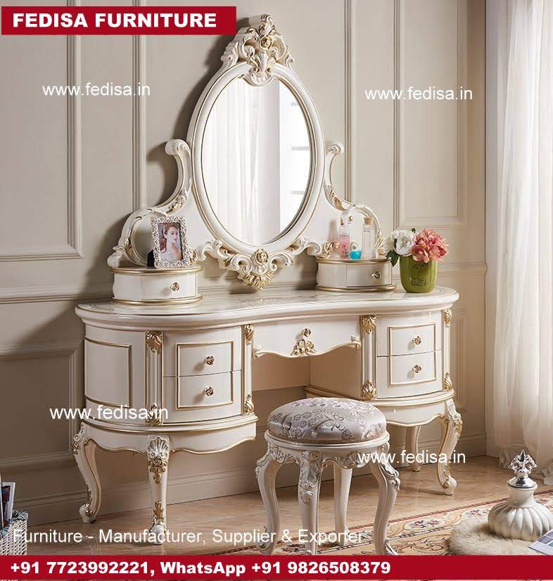 Mirrored Dressing Table, Industrial Style Dressing Table Makeup Set Table