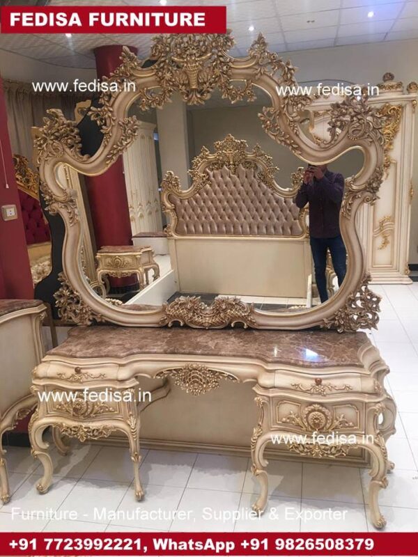 Dressing Table With Drawers, Luxury Vanity Table Dutch Glam Dressing Table