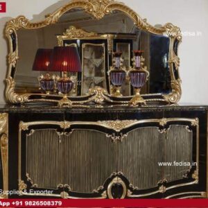 Makeup Vanity With Lights, White And Wood Dressing Table 5 Drawer Dressing Table