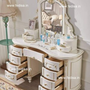 Makeup Vanity With Lights, Dressing Table Seater Handmade Dressing Table