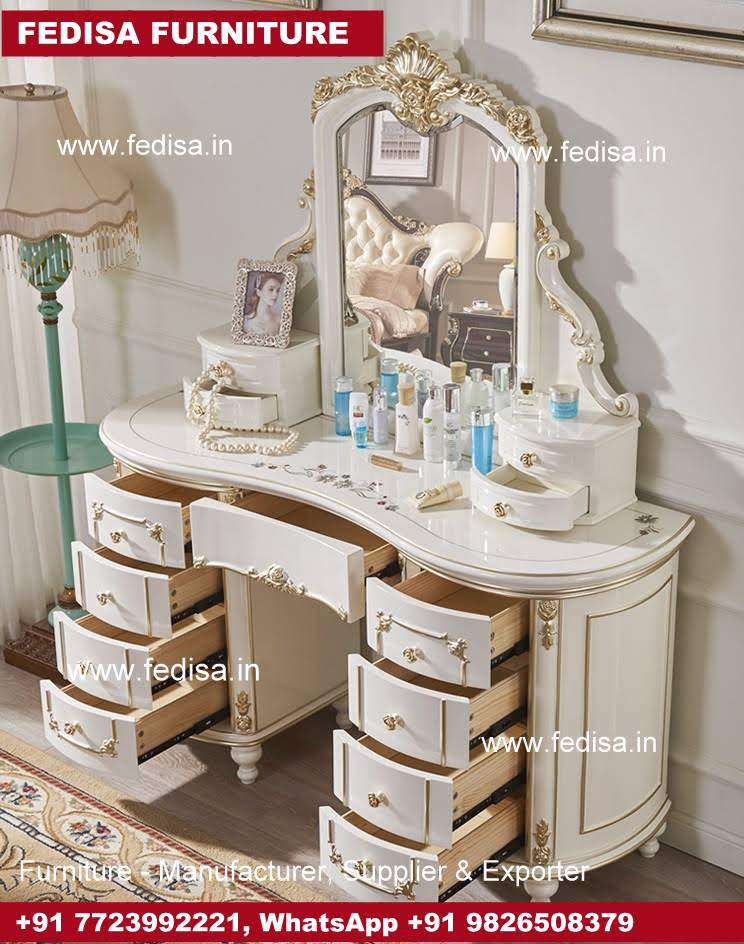 Makeup Vanity With Lights, Dressing Table Seater Handmade Dressing Table