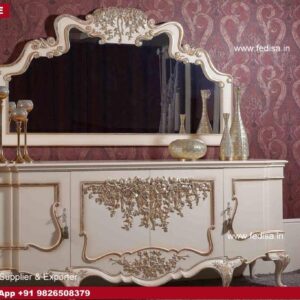 Dressing Table, Portable Vanity Table Vintage Glass Dressing Table Set