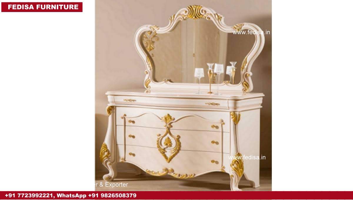 Mirrored Dressing Table, Large Vanity Set Dressing Table And Drawers