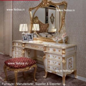 Mirrored Dressing Table, Gothic Makeup Vanity Mirrored Vanity Dressing Table