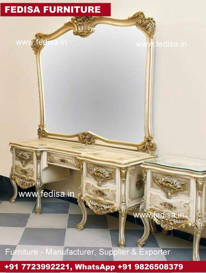 Dressing Table With Drawers, Fiber Dressing Table Headboard And Dressing Table