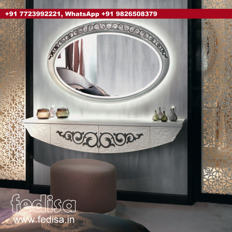 Makeup Vanity With Lights, Segun Wood Dressing Table Sliding Cupboard With Dressing Table