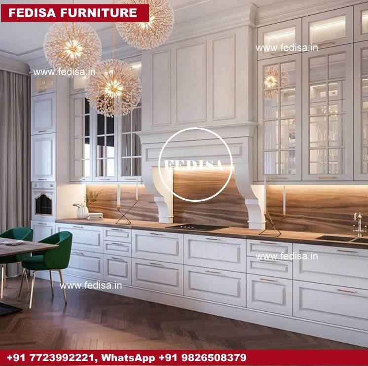 Luxury kitchen design, modern cabinets handleless kitchen cabinets