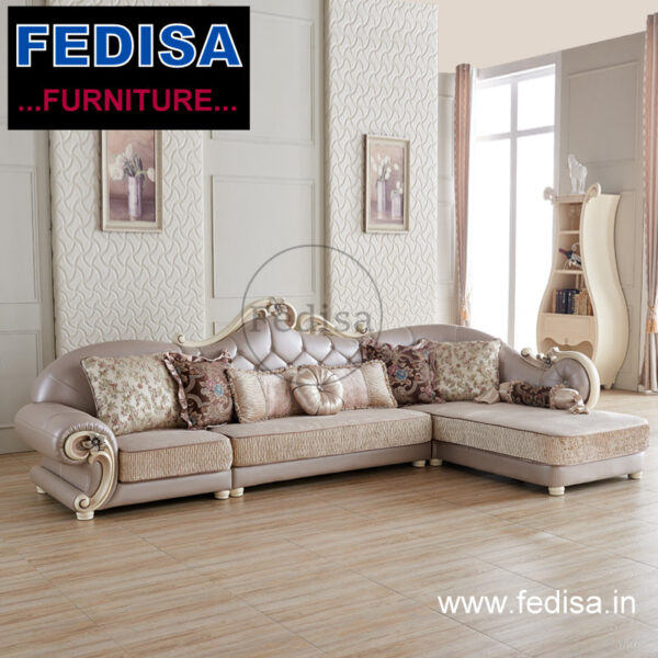Classic Luxury l shape sofa, l shape sofa design leather couch sets for sale