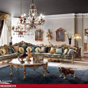 Classic Sofa Set Suede Living Room Set Blue Velvet L Shaped Sofa Sofa Set Manufacturers