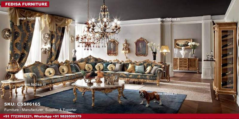 Classic Sofa Set Suede Living Room Set Blue Velvet L Shaped Sofa Sofa Set Manufacturers