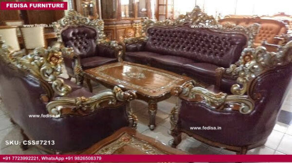 Buy Modern Classic Sofa Set Wood Furniture Sofa Set Brown Leather Couch Set Wooden Sofa Set For Living Room