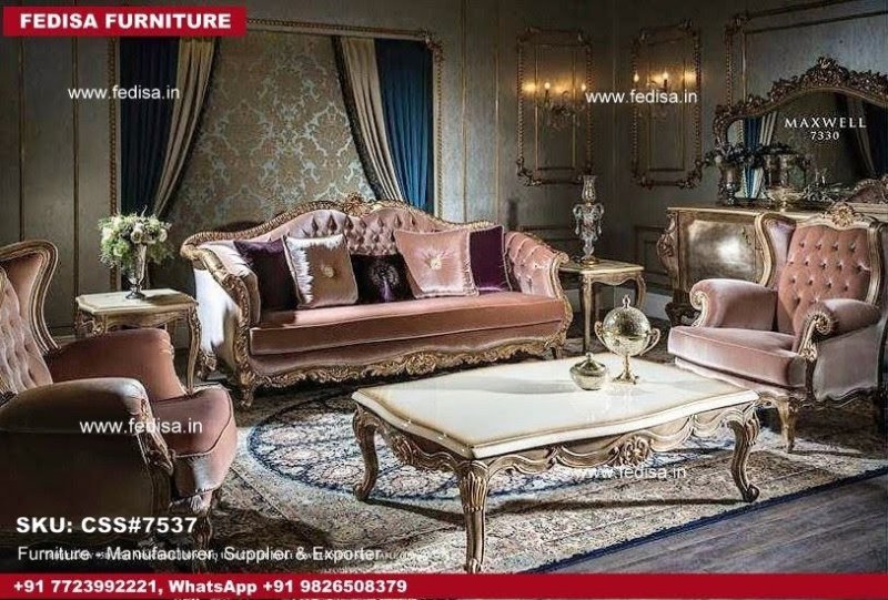 Luxury Classic Sofa Set Double Sofa Set Wooden Sofa Set Under 10000 Lobby Sofa Set