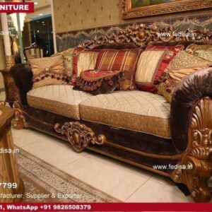 Luxury Classic Sofa Set 5 Seater Sofa With Table Cream Colour Sofa Set Simple L Shape Sofa