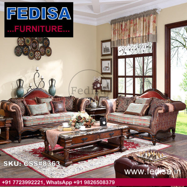 Luxury Classic Sofa Set Wooden Small Sofa Set Wood Sofa Seat Wooden Street L Shape Sofa