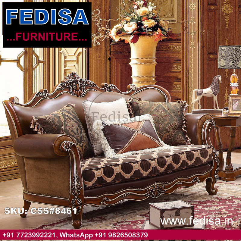 Classic Sofa Set Italian Wooden Sofa Set Large Wooden Sofa & Table Set