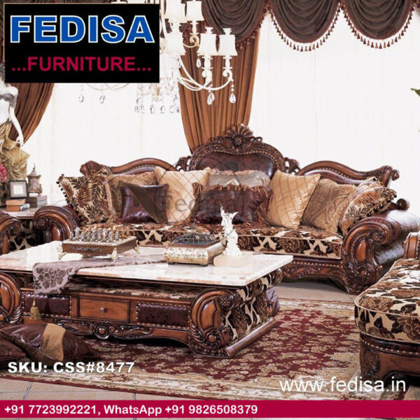 Luxury Classic Sofa Set Wooden Sofa Set Below 15000 Teakwood Sofa Set