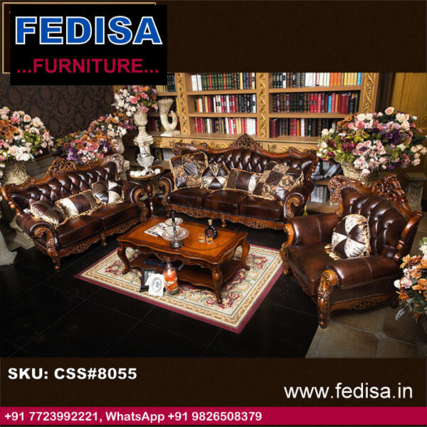Luxury Classic Sofa Set Wooden Sofa Set For Drawing Room Designer Sofa Set Wooden Fedisa Wooden Sofa