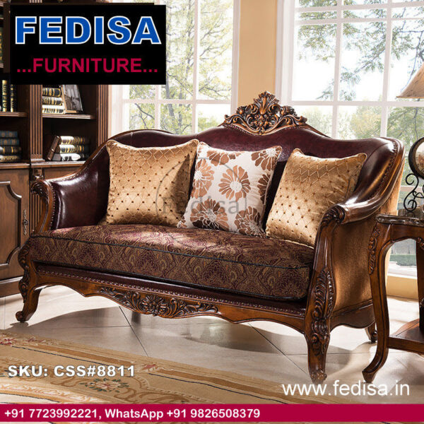 Luxury Sofa Set Rajwadi Sofa Leather Sofa L Shape Two Piece Sofa Set