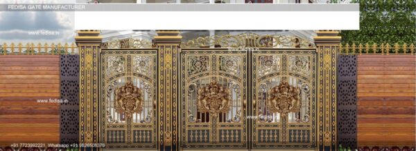 Steel Gate Design Catalogue Steel Loha Mix Gate Boundary Wall And Gate Design Double Sliding Gate Design