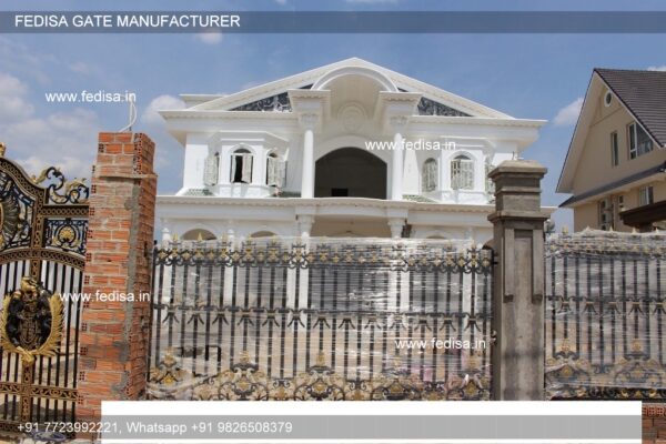 Boundary Wall Design With Gate Square Tube Fence Design Gate Design Catalogue Iron Gate Flower Design