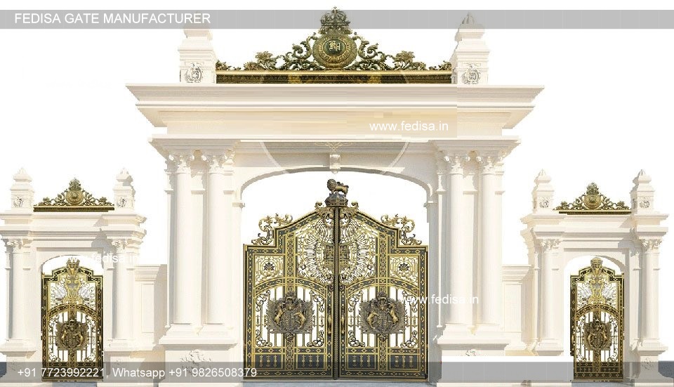 Compound Gate Design Channel Gate Colour Design Outdoor Steel Gate Design Rolling Main Gate Design