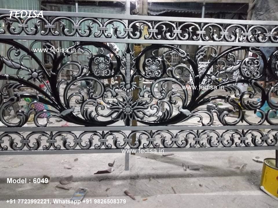 Iron Railing Design For Boundary Wall Boundary Wall Grill Glass And Wood Staircase