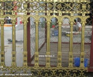 Steel And Glass Railing Design Mandir Grill Design Steel Railing Gate Design