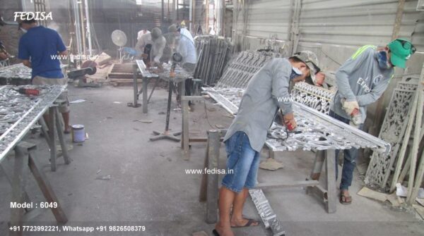 Steel Railing Mirror Design Safety Grill Window Design Portico Railing Design