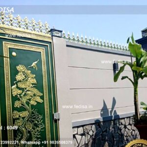 Steel Railing Main Pillar Design Front Sitout Grill Designs Glass Railing Etching Design