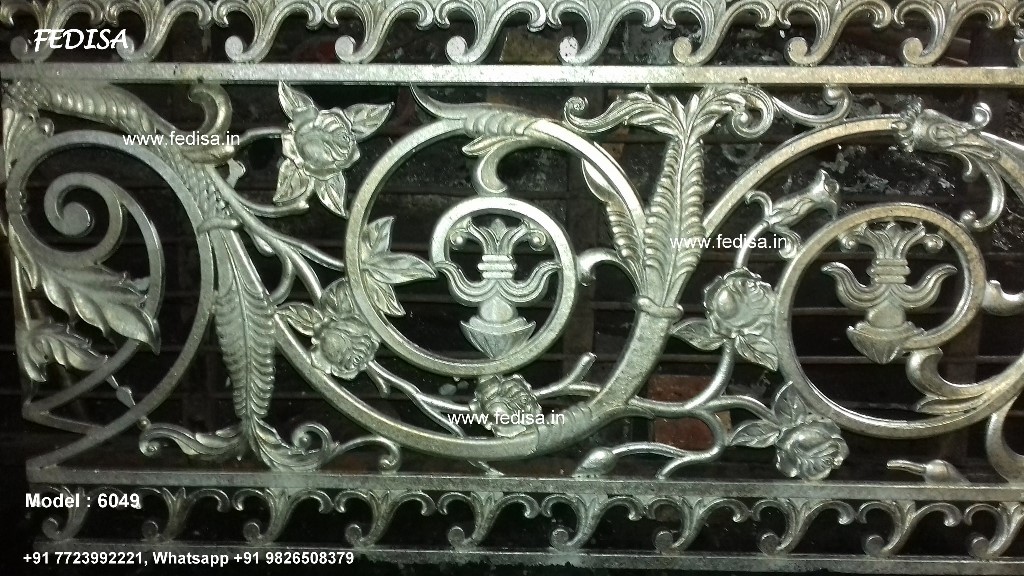 Front Railing Design With Glass Veranda Design With Grill Railing Flower Design