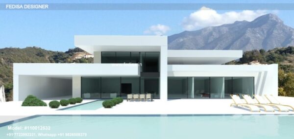 Front View Of House Luxury Villa With Private Pool Small Cabin Floor Plans Asian Paints House Outside Colour